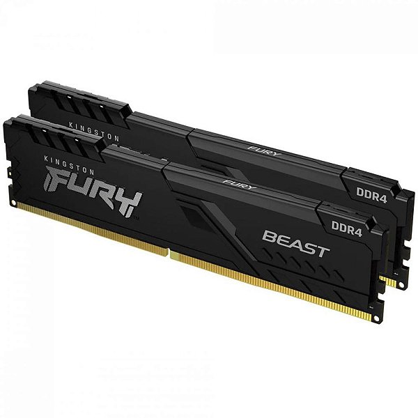 Memória DDR4 Kingston Fury Beast, 16GB (2x8GB), 3200Mhz, Preta, KF432C16BBK2/16