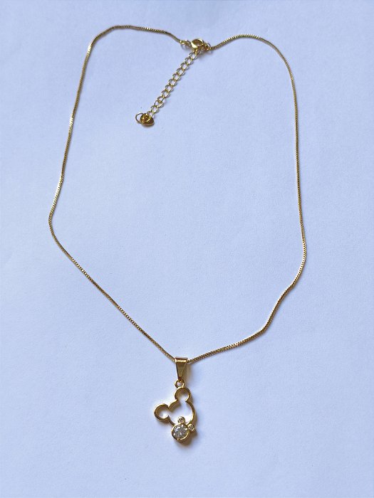 Colar Pingente Mickey Mouse com Ponto de Luz
