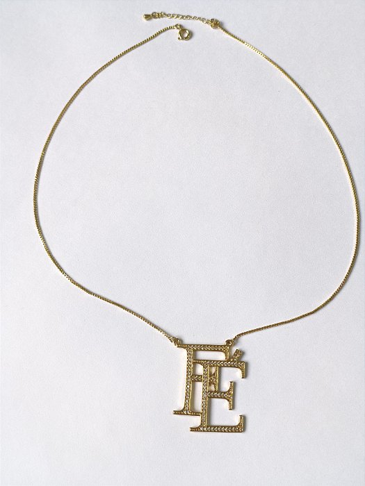 Colar Fé Cravejado Dourado