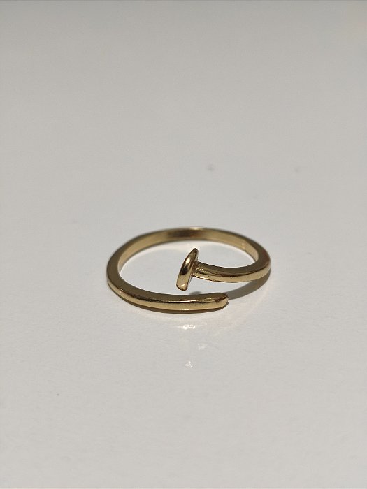 Anel Prego Dourado Ajustável