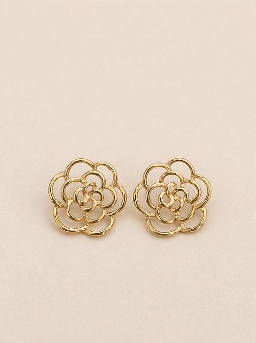 Brinco Dourado Flor Orgânica