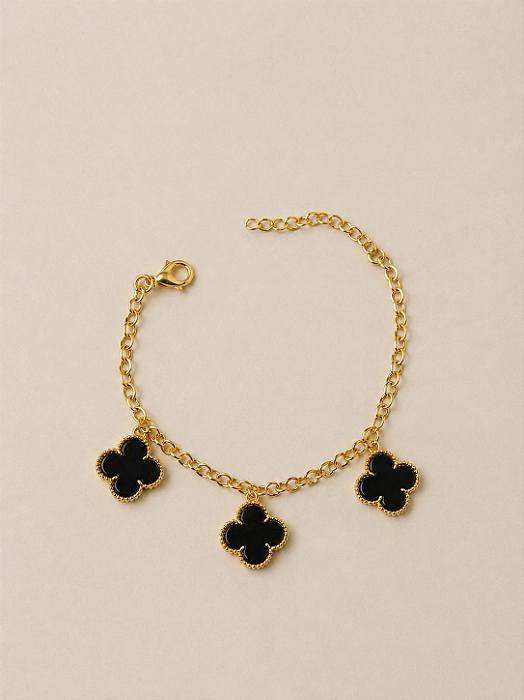 Pulseira trevos pretos