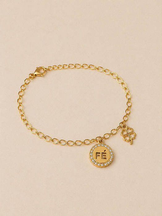 Pulseira Dourada Fé