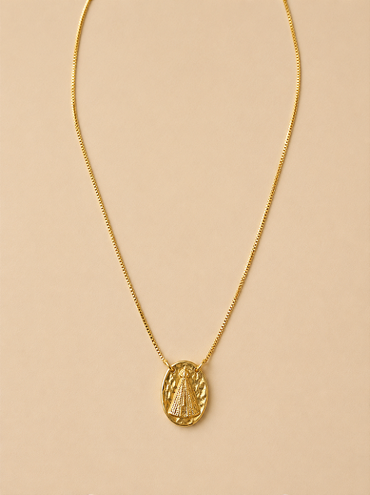 Colar Nossa Senhora Banho Dourado