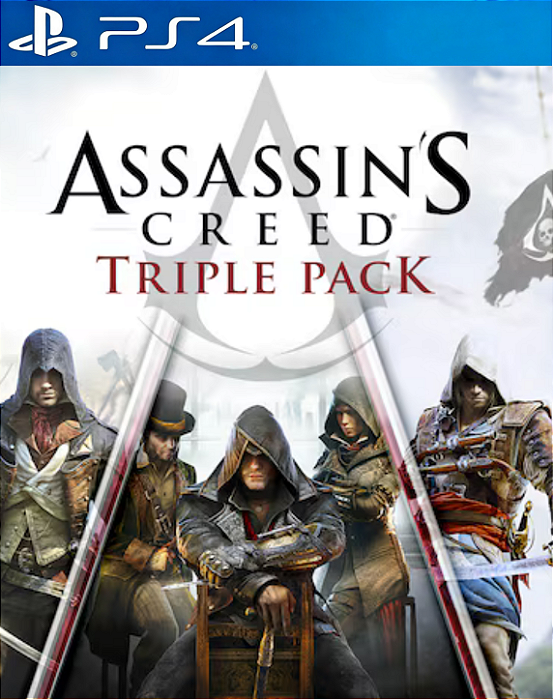 ASSASSINS CREED TRIPLE PACK BLACK FLAG, UNITY, SYNDICATE - PS4 - MÍDIA DIGITAL
