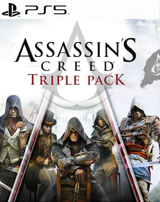 ASSASSINS CREED TRIPLE PACK BLACK FLAG, UNITY, SYNDICATE - PS5 - MÍDIA DIGITAL