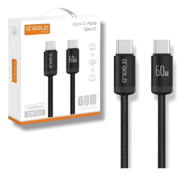 CABO DE DADOS TIPO C TIPO C 1M CB131 60W A'GOLD