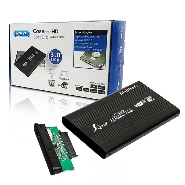CASE PARA HD SATA 2.5 USB 3.0 HD003 ALUMINIO KNUP