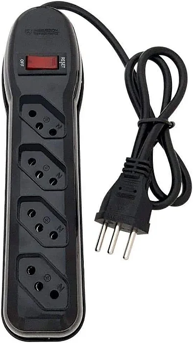 FILTRO DE LINHA 4 TOMADAS BIVOLT PRETO 012902S0100PT00 MEGATRON