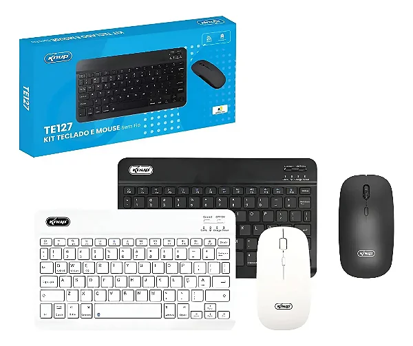 KIT TECLADO E MOUSE S/FIO KNUP TE127