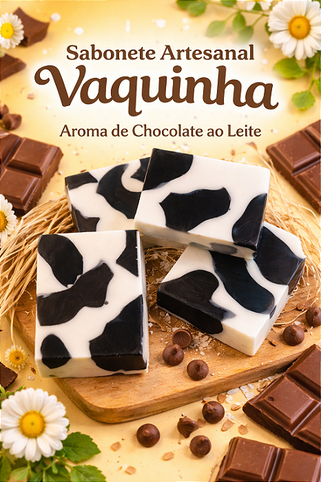 Sabonete Artesanal modelo Vaquinha Aroma Chocolate ao Leite 105 gr