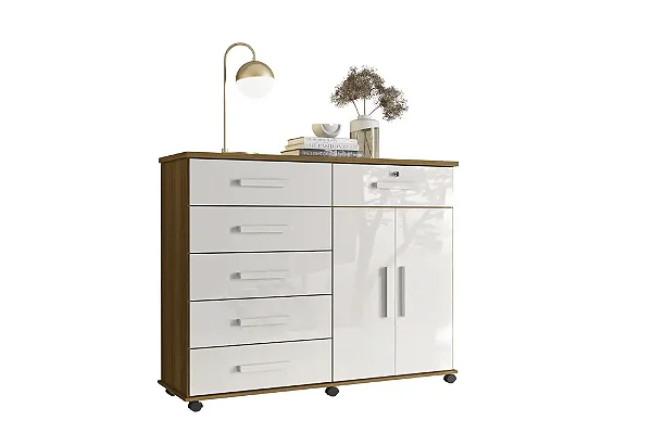 Cômoda Platina freijo/Off white