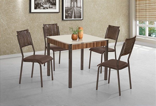 CJ172-PRO.MS ATUALE DC QD. 0,80X0,80 VD SERIG-4 CAD.DALIA JUNCO DC - C BC-82 - TUBO MARRON - TRAVA NOGAL - VIDRO OFF W