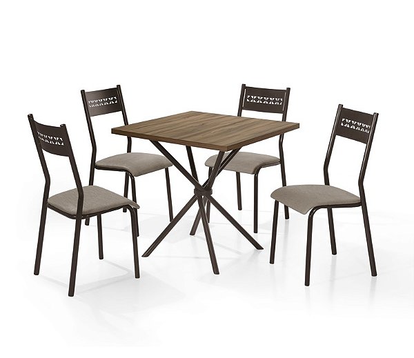 CONJUNTO MESA LIZ DC QD. 0,80X0,80 MDP-4 CAD.TITANIUM DC - C - BC-80 - MR - MR - NT