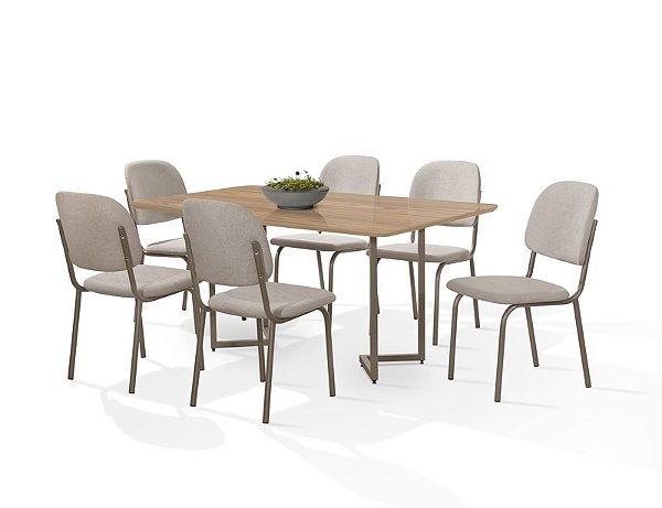 CONJUNTO MESA NAPOLI DC 1,60X0,90 MDF-BP-6 CAD.NAPOLI DC - A - A-518 - CHAMP- CHAMP- CAN