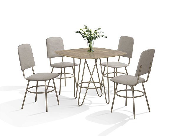 CONJUNTO MESA LAIS DC QD. 0,90X0,90 MDF-BP-4 CAD.LAIS DC - C - BC-81 - CHAMP - CHAMP - CAN