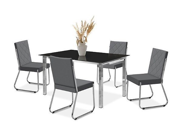 CONJUNTO MESA ONIX CR RT. 1,20X0,80 VD SERIG-4 CAD.DALLAS NEW CR - B-368 - B-368 - VPR