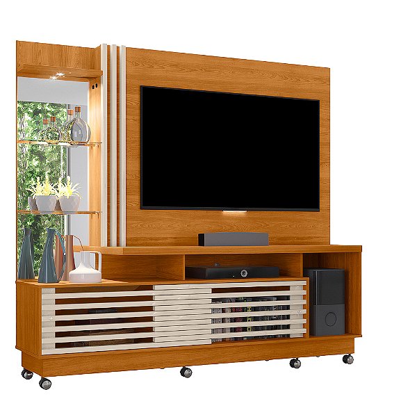 HOME THEARTER FRIZZ PLUS CINAMOMO /OFF WHITE COM RODIZIOS