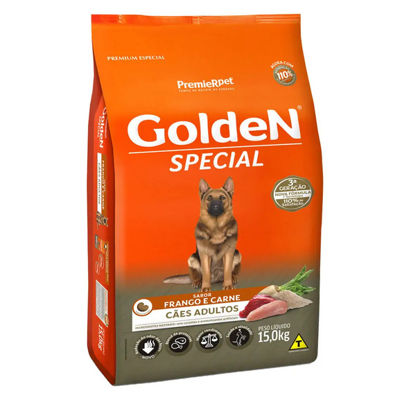 Golden Special para Cães Adultos Frango e Carne 15 kg