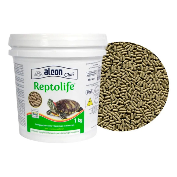 Alimento Para Cágado Tigre DÁgua Alcon Club ReptoLife 1 Kg