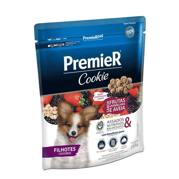 Cookie Premier Cães Filhotes Frutas Vermelhas e Aveia 250 g