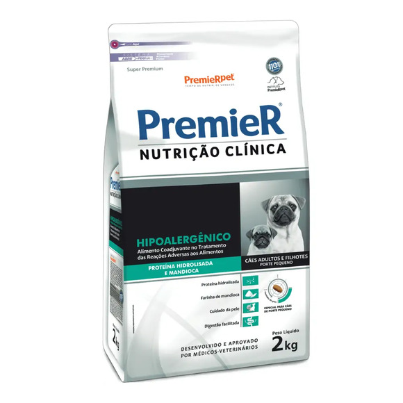 Premier Nutrição Clínica Cães Hipoalergênico Raças Pequenas 2 kg