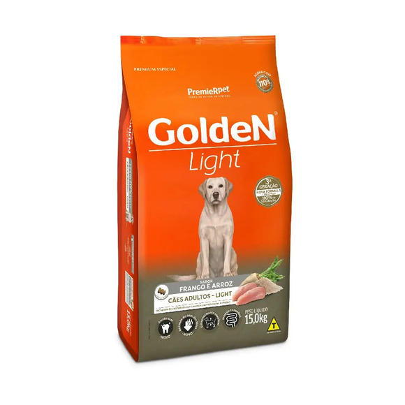 Golden Fórmula Light Cães Adultos Frango e Arroz 15 kg