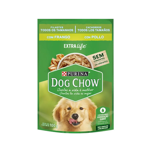 Ração Úmida Dog Chow Cães Filhotes Frango 100 g