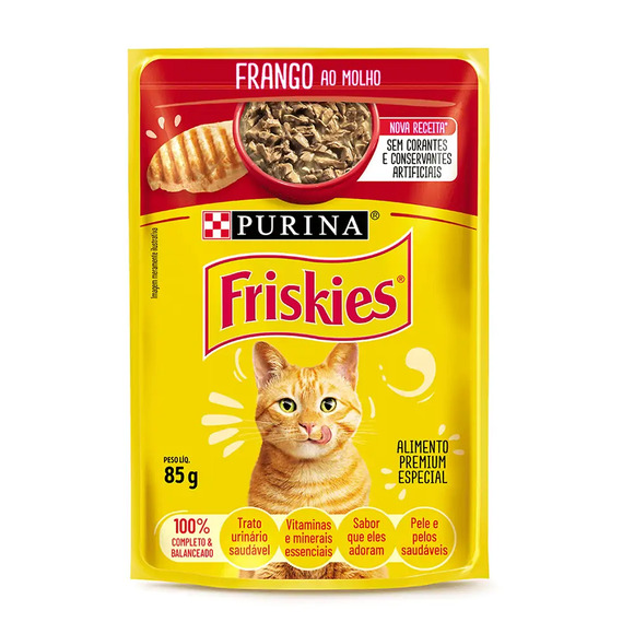 Ração Úmida Friskies Gatos Adultos Frango ao Molho 85g