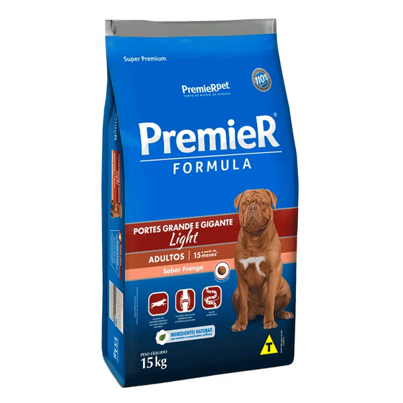 Premier Formula Light Cães Adultos Raças Grandes e Gigantes Frango 15 kg