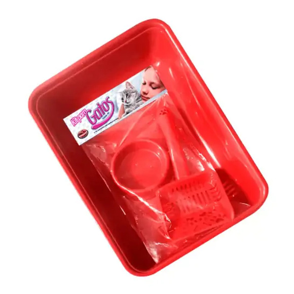 Kit para Gatos Furação Pet Vermelho Único