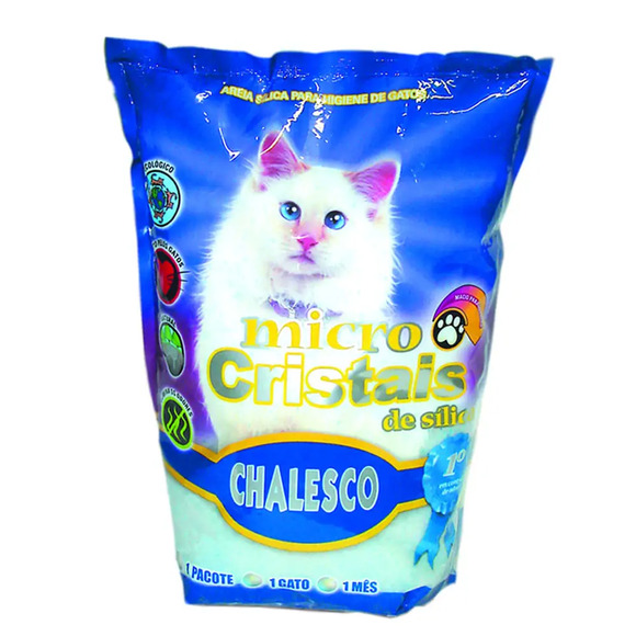 Areia para Gato Sílica Micro Cristais Chalesco 1,8kg