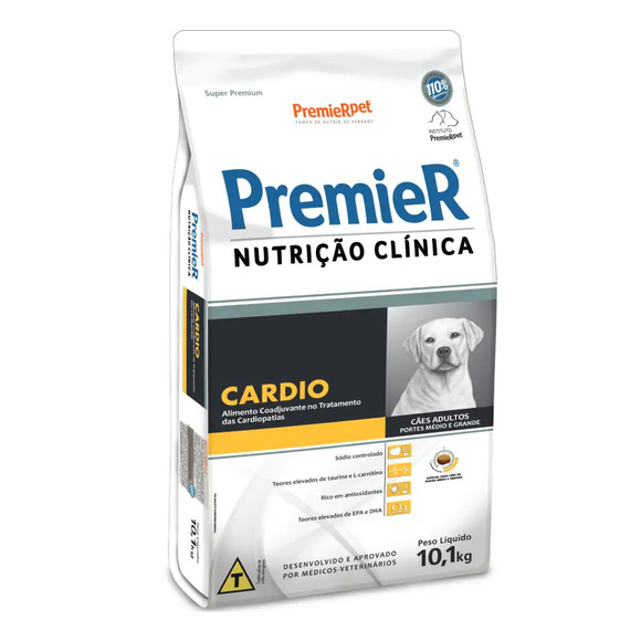 Premier Nutrição Clínica Cardio Cães Adultos Porte Médio e Grande 10,1 kg