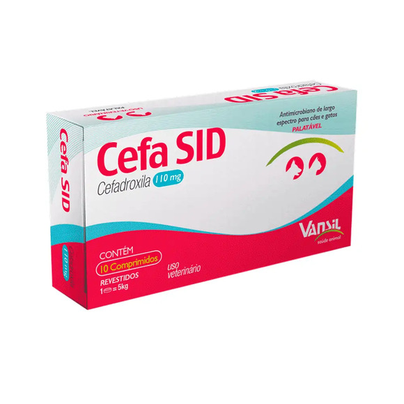 Cefa Sid 110mg Antimicrobiano para Cães e Gatos 10 comprimidos