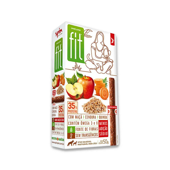 Petisco Spin Pet Onebyone Gourmet Fit Stick Maça Cenoura e Quinoa 50 g