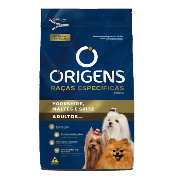 Origens Cães Adultos Raças Específicas Yorkshire, Maltês e Spitz 1 kg