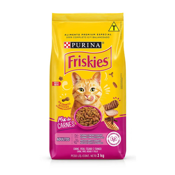 Friskies Gatos Adultos Mix de Carnes 3 kg