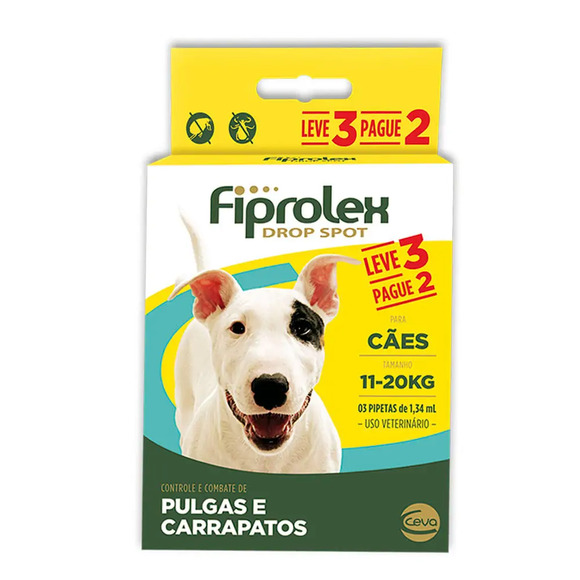 Combo Antipulgas Cães Fiprolex 11 a 20kg Único