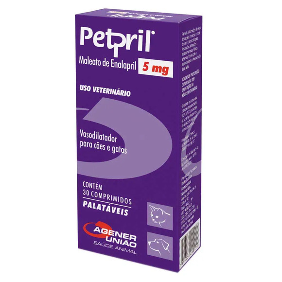 Petpril 5mg Vasodilatador para Cães e Gatos 30 comprimidos