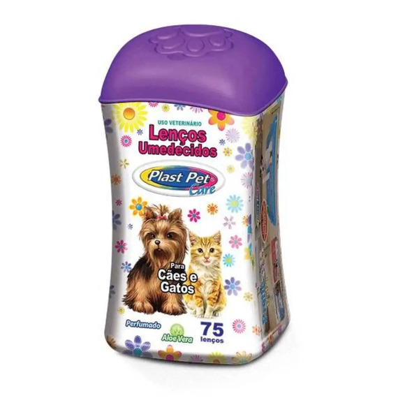 Lenços Umedecidos Plast Pet Care 75 Unidades