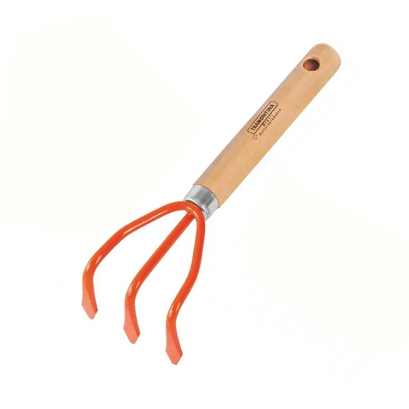 Ancinho 3 dentes Cabo de Madeira Tramontina Único