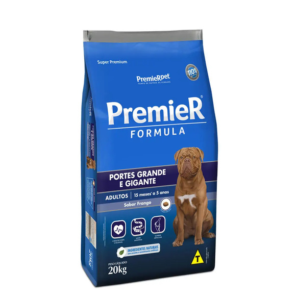 Premier Formula Cães Adultos Raças Grandes e Gigantes Frango 20 kg