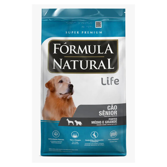 Fórmula Natural Life Cães Sênior Raças Médio e Grande 15 kg