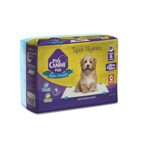 Tapete Higiênico Pro Canine 60cm x 60cm 6 unidades