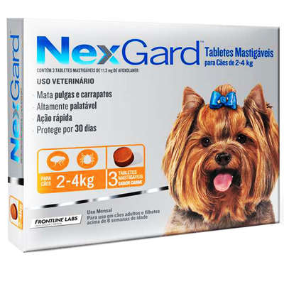 Kit Nexgard 02 a 04 Kg com 3 Comprimidos P