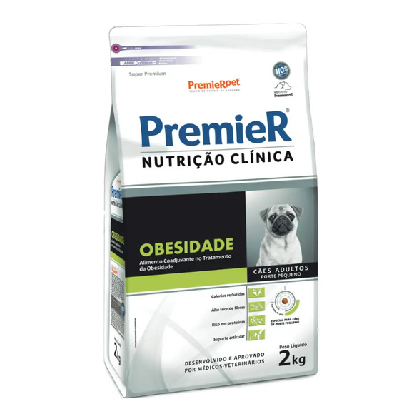 Premier Nutrição Clínica Obesidade Cães Adultos Pequeno Porte 2 kg