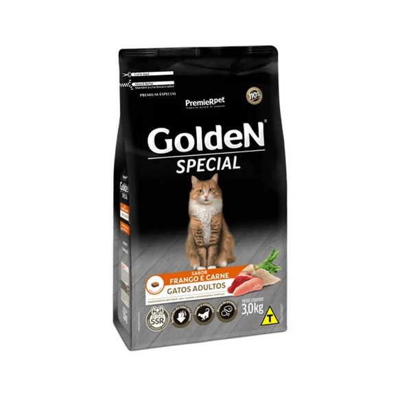 Golden Special Gatos Adultos Frango e Carne 3 kg