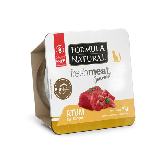 Ração Úmida Fórmula Natural Fresh Meat Gourmet Gatos Adultos Atum em Pedaços 70g
