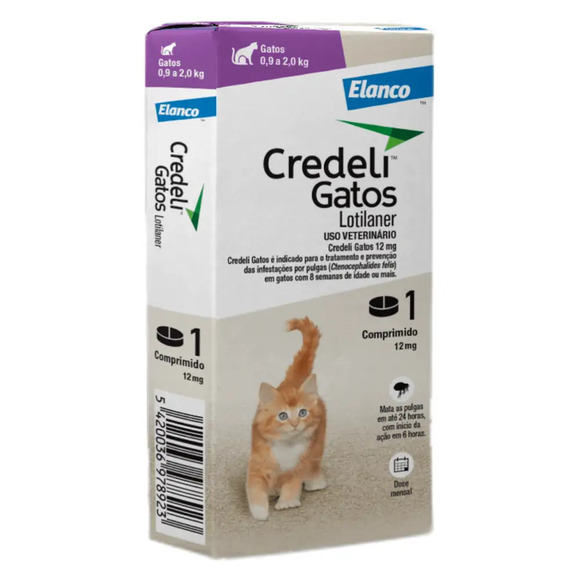 Antipulgas Credeli 12mg Gatos 0,5 a 2kg 1 comprimido