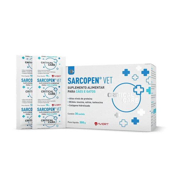 Suplemento Alimentar Sarcopen Vet Cães e Gatos Avert 30 sachês